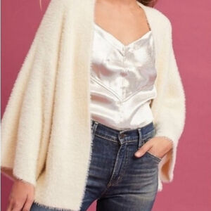 Sleeping on Snow cream fuzzy cardigan One Size Kimono open front bohemian